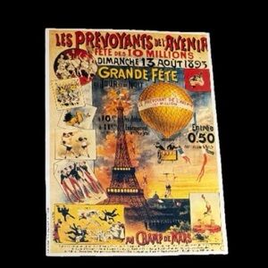 Vintage 1893 French Vintage Poster Les Prévoyants de l’Avenir Eiffel Tower